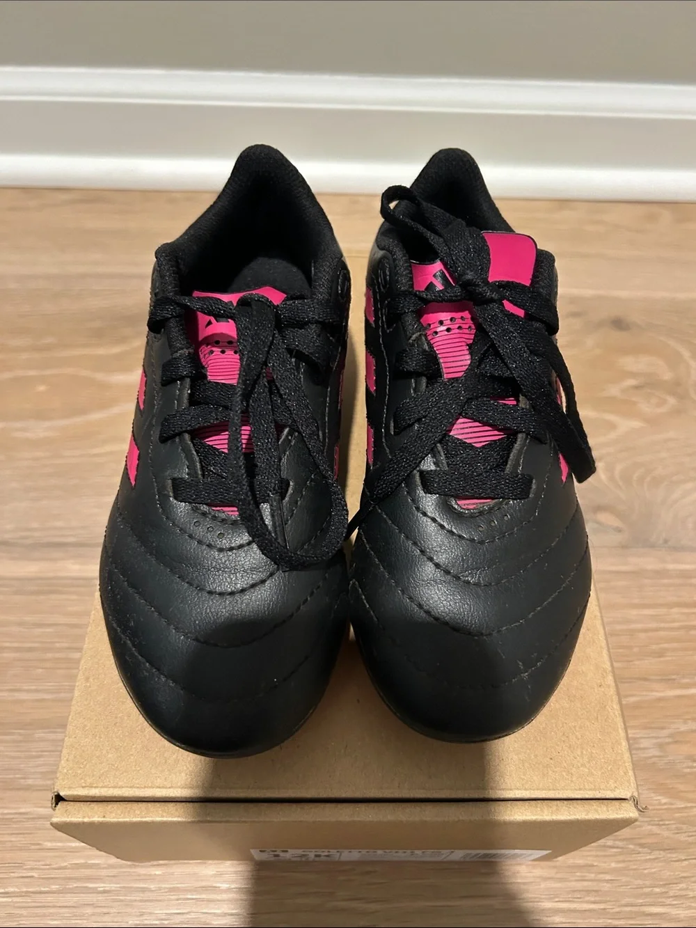 adidas Kids Black & Pink Soccer Cleats